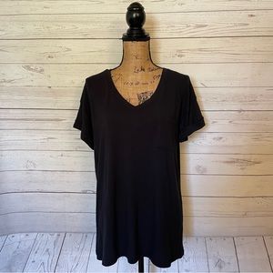 Drapey short sleeve v/neck T - size Med